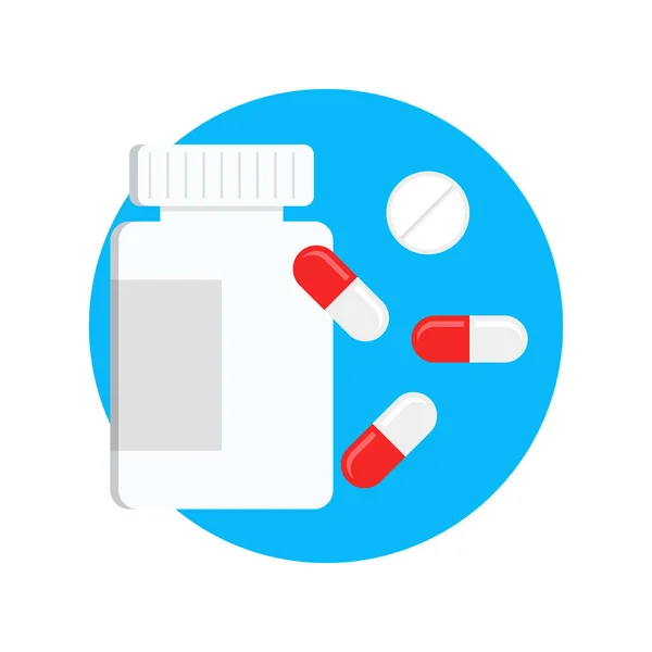 Pillole Icona Bottiglia Illustrazione Droga Uccidere — Vettoriale Stock