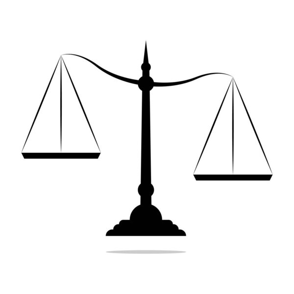 Scales, Flat design, Libra, vector illustration isolated on white background