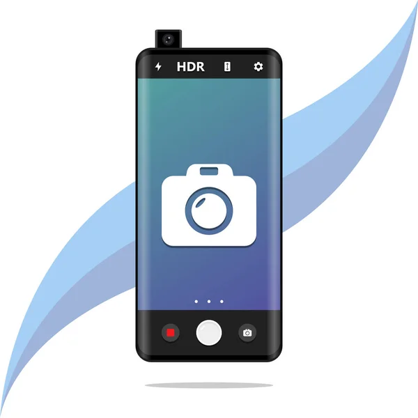 Smartphone Kamera Interfész Mobil App Interfész Fotó Videó Felvétel Képernyőn — Stock Vector