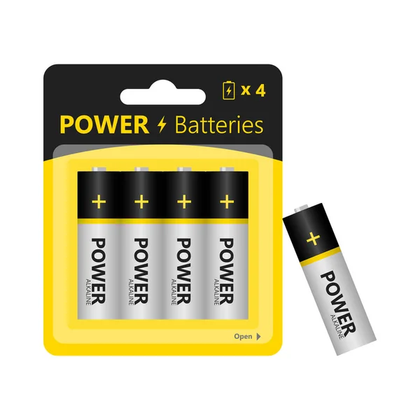 Nové Baterie Baterie Ilustrace — Stockový vektor