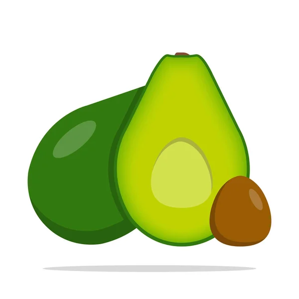 Avocado Halve Illustratie Vector Pictogram — Stockvector