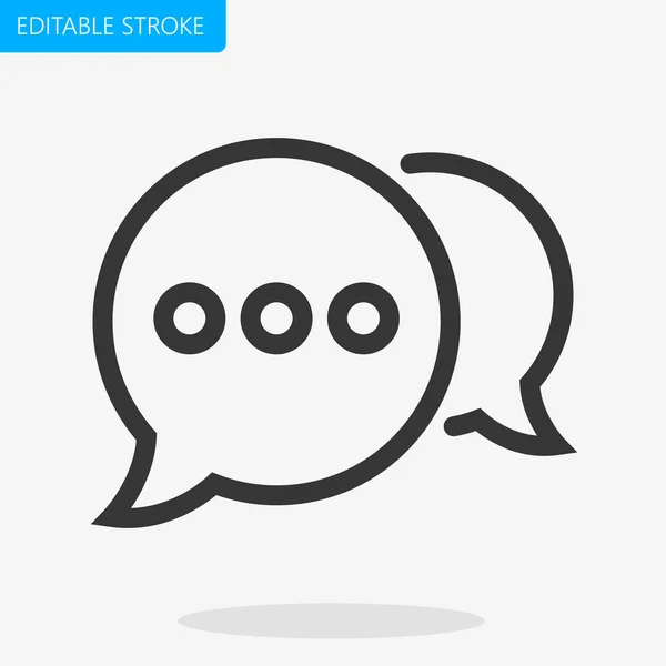 Bubble Chat Talk Message Icon Pixel Perfect Editable Stroke Vector — Stock Vector