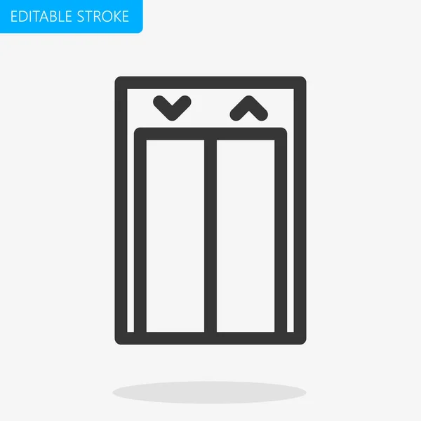 Icône Ascenseur Pixel Parfait Vecteur Avc Modifiable — Image vectorielle