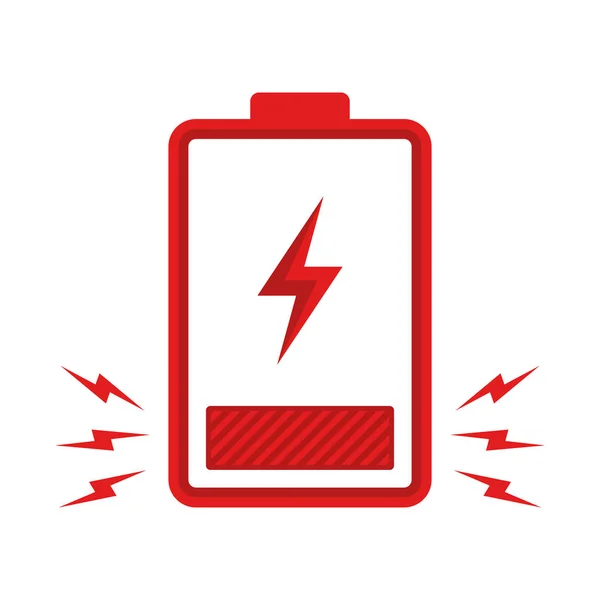 Niedrige Batterie Symbol Illustration Vektor — Stockvektor