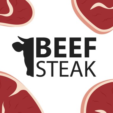  Biftek Taze Et Logosu Simge Çizim Vektörü