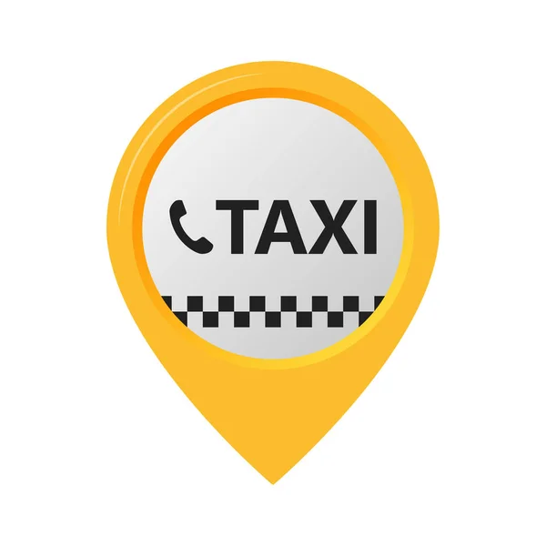 Taxi Karte Zeiger Anruf Icon Standort Vektor — Stockvektor