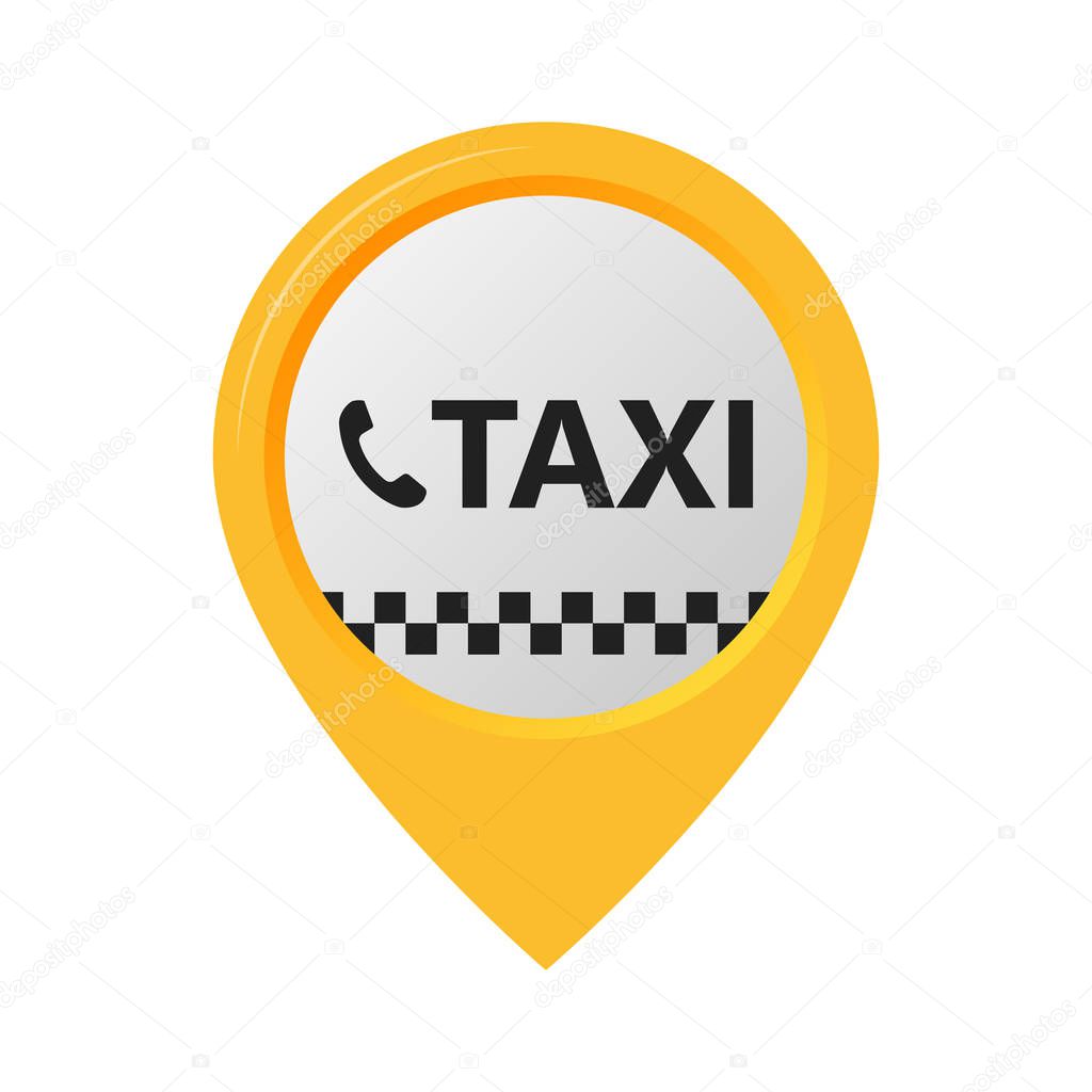 Taxi Map Pointer Call Icon Location Vector