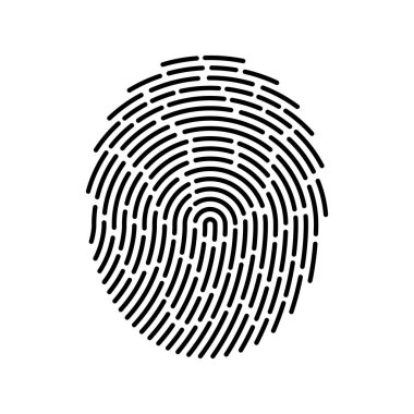 Siyah Parmak izi Tanımlama Sembolü. Vektör