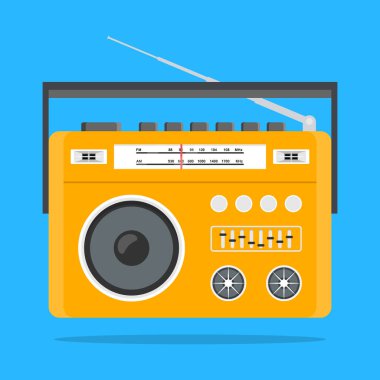 Radyo simgesi vektörü, Eski Retro Alıcı İllüstrasyonu