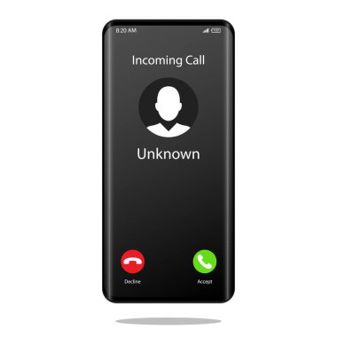 Bilinmeyen numara Cep Telefonu Arayüzü Çizim Vektörü 'nü arıyor