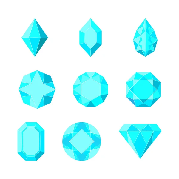 Set Piedras Preciosas Rubíes Cristal Ilustración Vector — Vector de stock