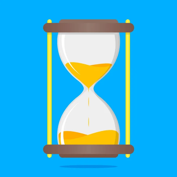 Icono Reloj Arena Icono Ilustración Sobre Fondo Azul Vector — Vector de stock