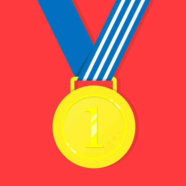 Medalha Ouro Ícone Ilustração Vetor —  Vetores de Stock