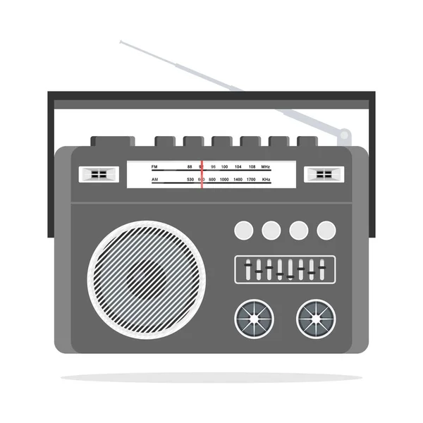 Radio Icon Vector Old Retro Receiver Illustration — Stock Vector