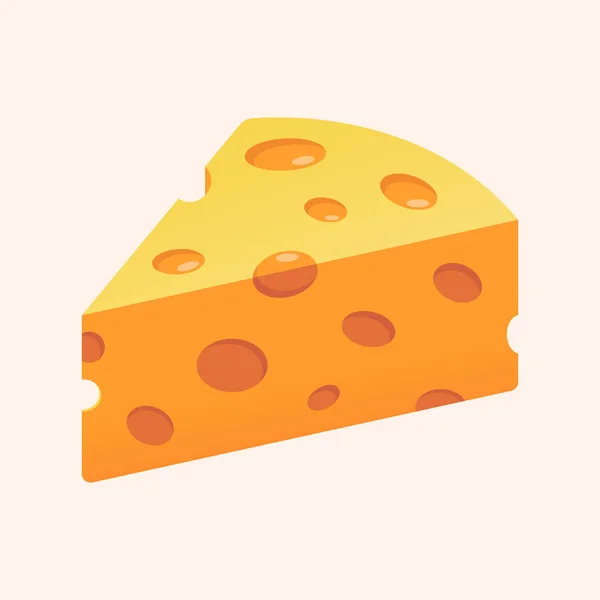 Cheese Vector Pictogram Geïsoleerd Witte Achtergrond — Stockvector