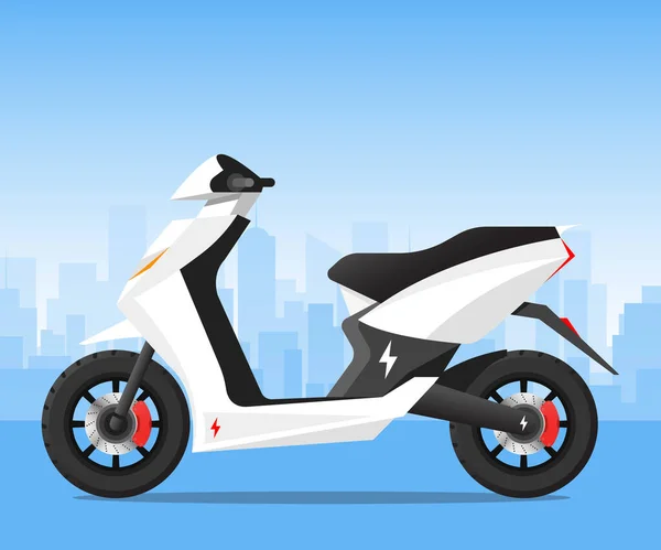 Scooter Eléctrico Ciudad Transporte Bicicleta Moto Vector Ilustración — Archivo Imágenes Vectoriales