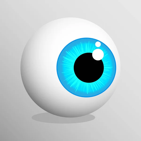 Lidské Oko Oko Jasně Modrou Ilustrace Oční Koule Izolované Bílém — Stockový vektor