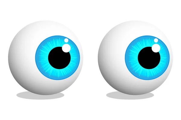 Bola Mata Manusia Mata Biru Vektor Ilustrasi - Stok Vektor