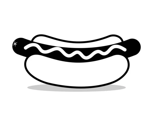 Hot Dog Pictogram Vector Illustratie — Stockvector