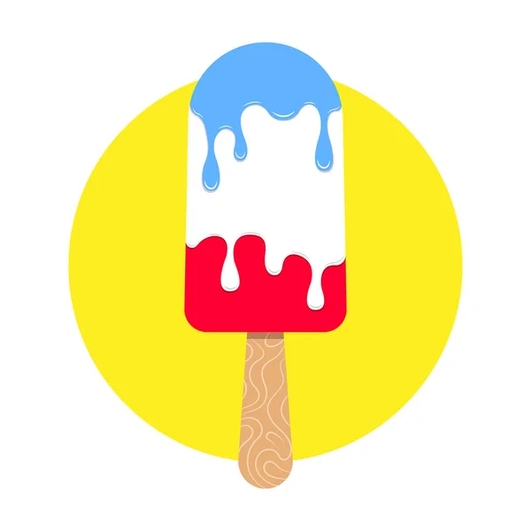 Helado Palo Con Tres Sabores Fusión Ilustración Vector — Archivo Imágenes Vectoriales