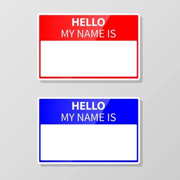 Name Tag Vector Dobrý Den Jmenuji Label Sticker Vector — Stockový vektor