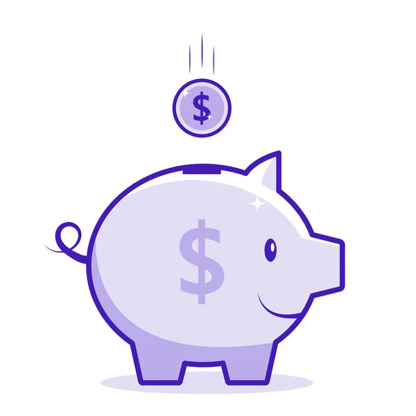 Piggy Bank Vector Ilustración Dinero — Archivo Imágenes Vectoriales