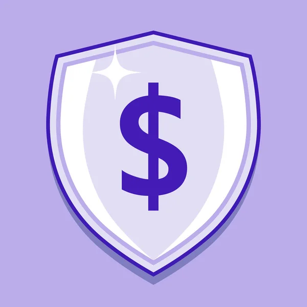 Dollar Shield Money Protection Illustration Vector — Stockový vektor