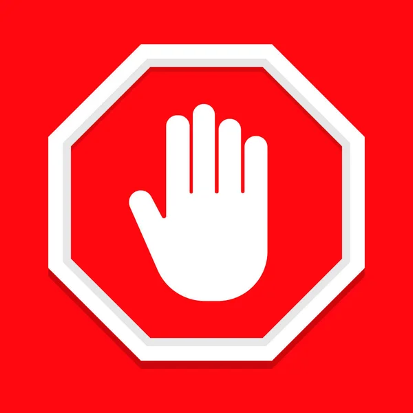 Stop Sign Hand Icon Illustration Vectorielle — Image vectorielle