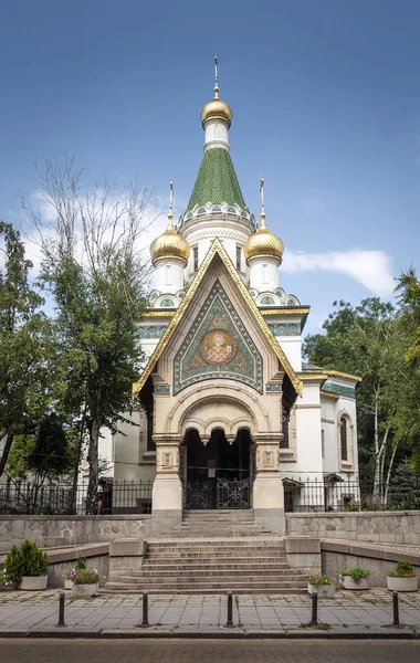 Russian Orthodox Church Famous Landmark Central Sofia City Bulgaria — Stock Photo, Image