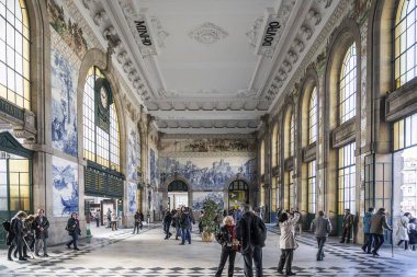 Sao bento merkez demiryolu İstasyonu Simgesel Yapı iç porto Portekiz