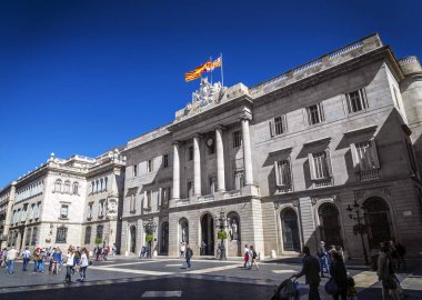 town hall building of the Catalan government at Plaza de Sant Jaume barcelona spain clipart