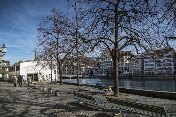 Centrum Zurychu Miasta Stare Miasto Limmat Landmark Widokiem Rzekę Szwajcarii — Zdjęcie stockowe