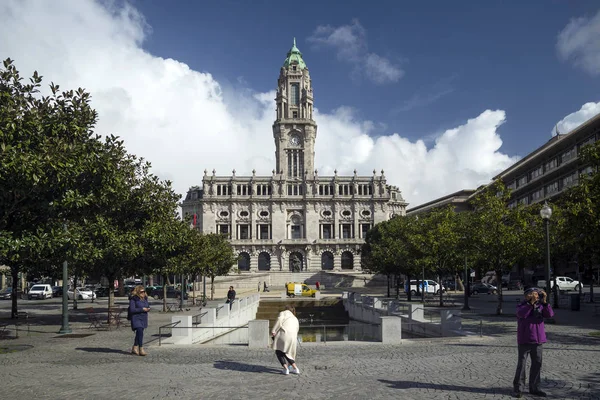 Punto Riferimento Del Municipio Nella Città Centrale Porto Portogallo — Foto Stock