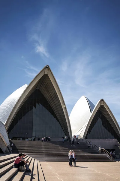 Detalle Arquitectura Exterior Del Famoso Monumento Ópera Sydney Australia Durante — Foto de Stock