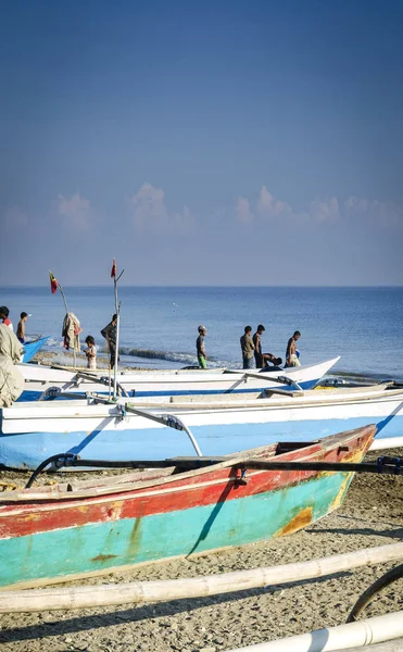 Costa Con Barcos Pesca Tradicionales Dili Playa Timor Oriental Leste —  Fotos de Stock