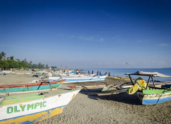 Costa Con Barcos Pesca Tradicionales Dili Playa Timor Oriental Leste — Foto de Stock