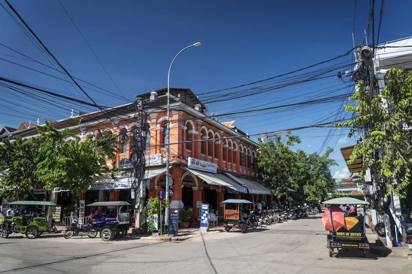 Siem Reap Cidade Central Zona Turística Rua Camboja Perto Angkor — Fotografia de Stock
