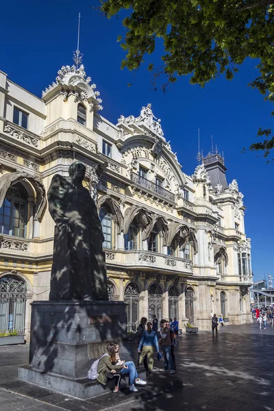 Port Vell Simgesel Yapı Katalan Binada Barcelona Liman Alanı Spanya — Stok fotoğraf