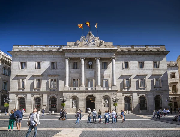 Rathausgebäude Der Katalanischen Regierung Der Plaza Sant Jaume Barcelona Spanien — Stockfoto