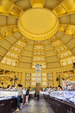 Psar thmei eski art deco tarzı merkezi pazar iç phnom penh Kamboçya'da