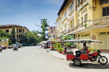 phnom penh şehir Kamboçya'da sömürge eski şehir sokak binalar Fransız