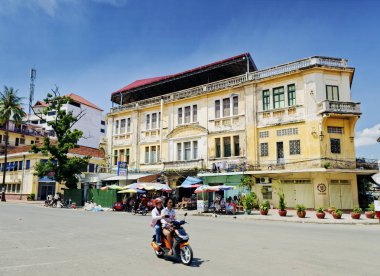 phnom penh şehir Kamboçya'da sömürge eski şehir sokak binalar Fransız