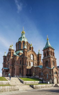 Bahriyeli Ortodoks kilise katedral ünlü dönüm noktası helsinki şehir Finlandiya dış detay