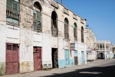 Yerel Kızıldeniz tarzı Mimari Merkezi massawa sokak eski kasaba Eritre