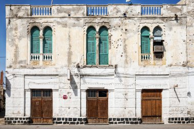 Yerel Kızıldeniz tarzı Mimari Merkezi massawa sokak eski kasaba Eritre