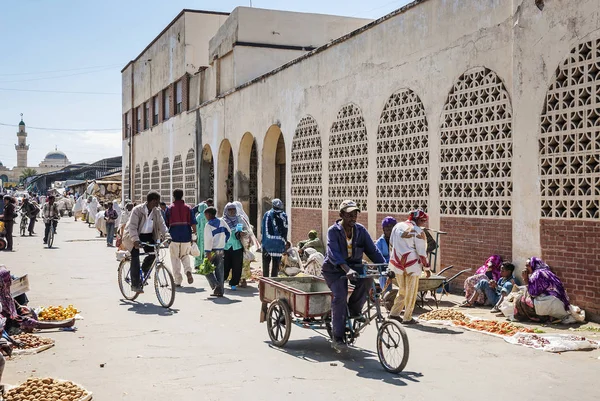 Ulice Centrálním Trhu Nákupní Oblasti Eritrea Město Asmara — Stock fotografie