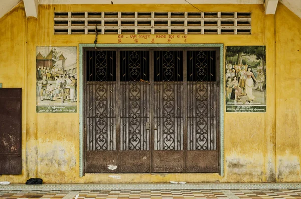 French Colonial House Building Exterior Detail Battambang Old Town Cambodia — Stock Photo, Image