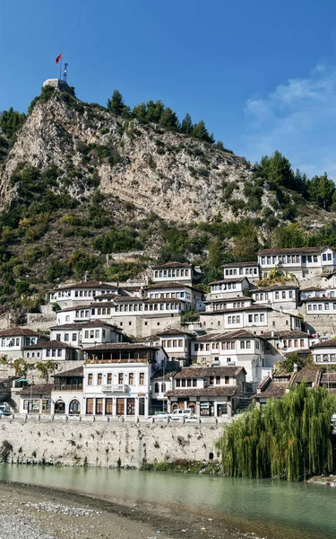 Casas Balkan Tradicionais Histórica Cidade Velha Berat Albania — Fotografia de Stock