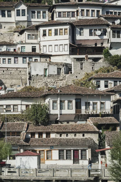 Tradizionali Case Balkan Nel Centro Storico Berat Albania — Foto Stock