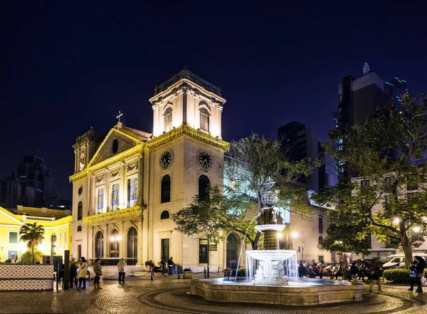 Portugese Oude Koloniale Kerk Stadsplein Centrale Macau Macau China — Stockfoto